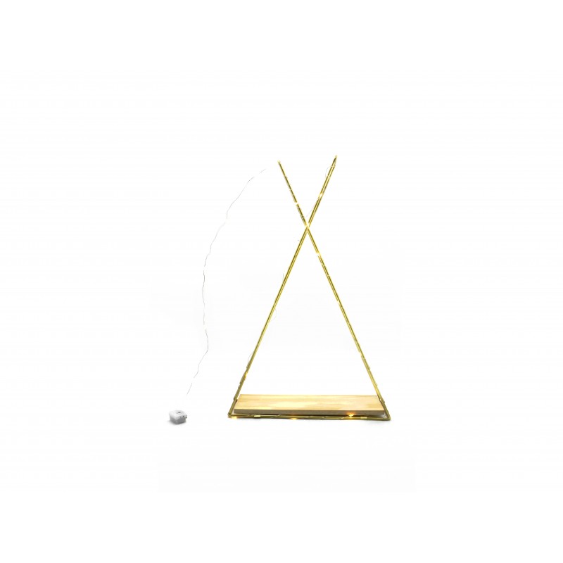 Etajera suspendata, aurie cu luminite Led, Naimeed D54, 40*25*9 cm