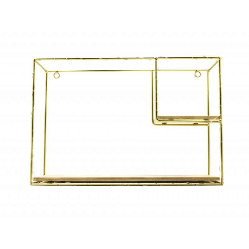 Etajera suspendata, aurie cu luminite Led, 38*26*11 cm, D58 Etajera suspendata, aurie cu luminite Led, 38*26*11 cm, D58