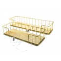 Set 2 etajere suspendate, aurii cu luminite Led, 44.5*13*7.5 cm, D62
