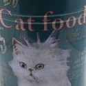 Galetusa decor cu capac din metal si manere din lemn, Naimeed D2644 Cat Food, Multicolor, 23 x 17 cm