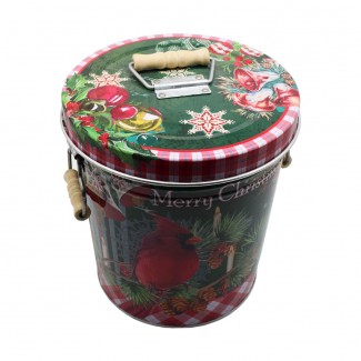 Galetusa decor cu capac din metal si manere din lemn, Naimeed D2644 Christmas, Multicolor, 23 x 17 cm Galetusa decor cu capac din metal si manere din lemn, Naimeed D2644 Christmas, Multicolor, 23 x 17 cm
