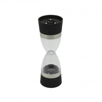Rasnita dubla pentru sare si piper, Naimeed D2336, forma clepsidra, culoare Negru, 18 x 6 cm