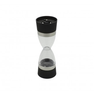 Rasnita dubla pentru sare si piper, Naimeed D2336, forma clepsidra, culoare Negru, 18 x 6 cm