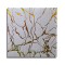 Tapet buretat autocolant 3D, Naimeed D3313 Alb / Auriu, model Caramida, 70 x 77 cm