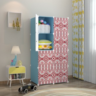 Dulap modular din plastic cu schelet metalic, imprimeu traditional, Naimeed D3423B, culoare Albastru, 148x75x37 cm Dulap modular din plastic cu schelet metalic, imprimeu traditional, Naimeed D3423B, culoare Albastru, 148x75x37 cm