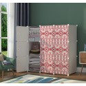 Dulap modular din plastic cu schelet metalic, imprimeu traditional, Naimeed D3424W, culoare Alb, 111x111x37 cm Dulap modular din plastic cu schelet metalic, imprimeu traditional, Naimeed D3424W, culoare Alb, 111x111x37 cm