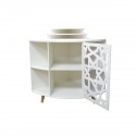 Dulap de colt cu 6 rafturi, usa si 2 etajere suspendate, Naimeed D3450, culoare Alb, 75 x 61 x 60.5 cm
