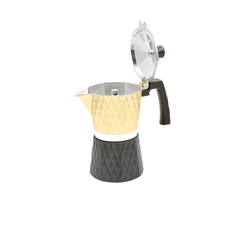 Cafetiera MOKA, 3 cafele, D3406, Auriu/Negru Cafetiera MOKA, 3 cafele, D3406, Auriu/Negru