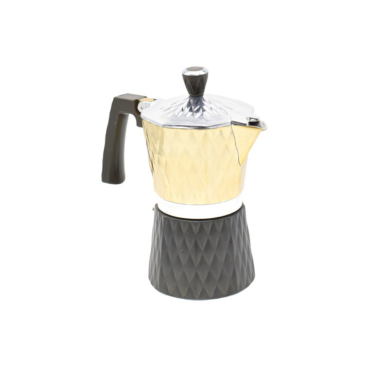 Cafetiera MOKA, 6 cafele, D3407, Auriu/Negru Cafetiera MOKA, 6 cafele, D3407, Auriu/Negru