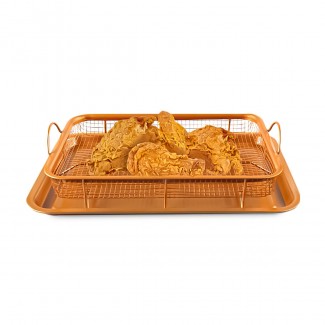 Tava de copt cu cos, Cooper Fryer, 36x25cm