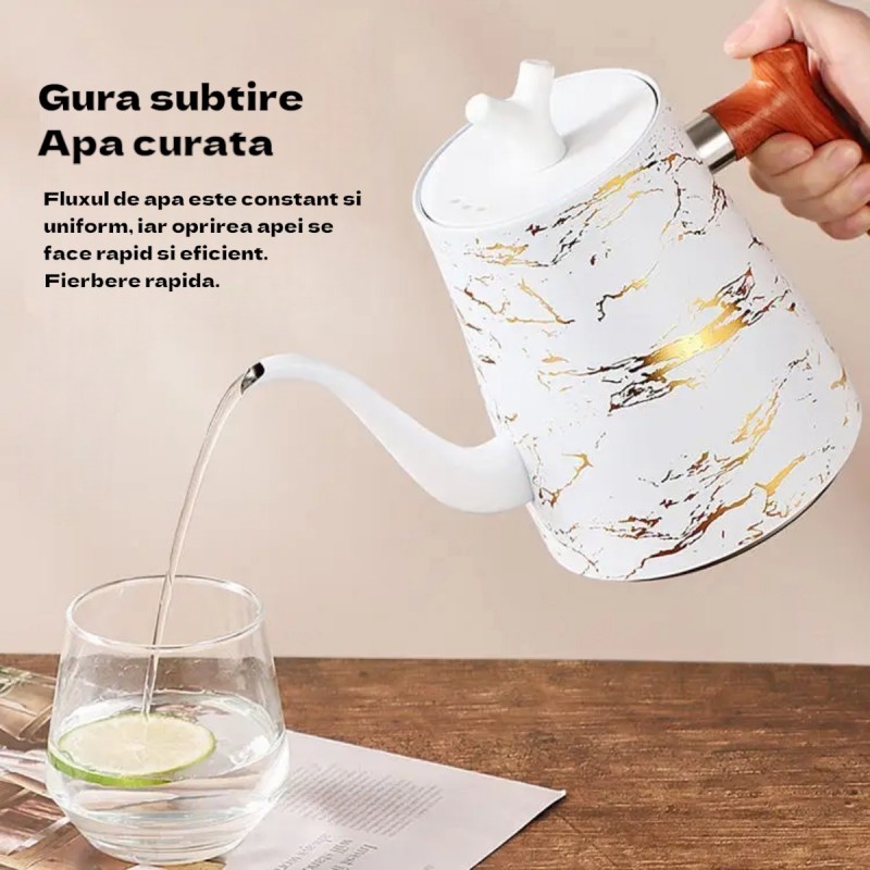 Ceainic cu infuzor si capac, design elegant, otel inoxidabil/plastic, 1500ml, 16.5x13x10cm, Naimeed D6972, Alb Ceainic cu infuzor si capac, design elegant, otel inoxidabil/plastic, 1500ml, 16.5x13x10cm, Naimeed D6972, Alb