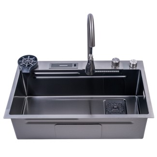 Chiuveta multifunctionala Smart Cuisine, cu accesorii incluse, Naimeed D6747, functii multiple, otel inoxidabil, Gri, 210x750x460mm Chiuveta multifunctionala Smart Cuisine, cu accesorii incluse, Naimeed D6747, functii multiple, otel inoxidabil, Gri, 210x750x460mm