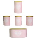 Set 5 cutii pentru depozitare, forma circulara, Naimeed D2601-ROTUND, Roz Set 5 cutii pentru depozitare, forma circulara, Naimeed D2601-ROTUND, Roz
