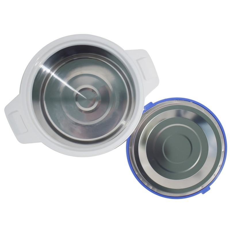 Caserola termica, set 3 piese, interior din inox, Naimeed D4792, Albastru Caserola termica, set 3 piese, interior din inox, Naimeed D4792, Albastru