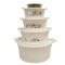 Caserola termica, set 5 piese, interior din inox, Naimeed D4794, Crem
