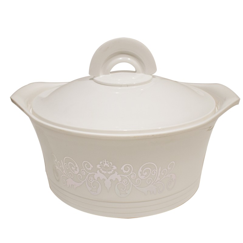 Caserola termica, set 5 piese, interior din inox, Naimeed D4794, Crem