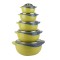 Caserola termica, set 5 piese, interior din inox, Naimeed D4795, Verde
