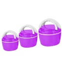 Caserola termica, set 3 piese, interior din inox, Naimeed D4797, Violet Caserola termica, set 3 piese, interior din inox, Naimeed D4797, Violet