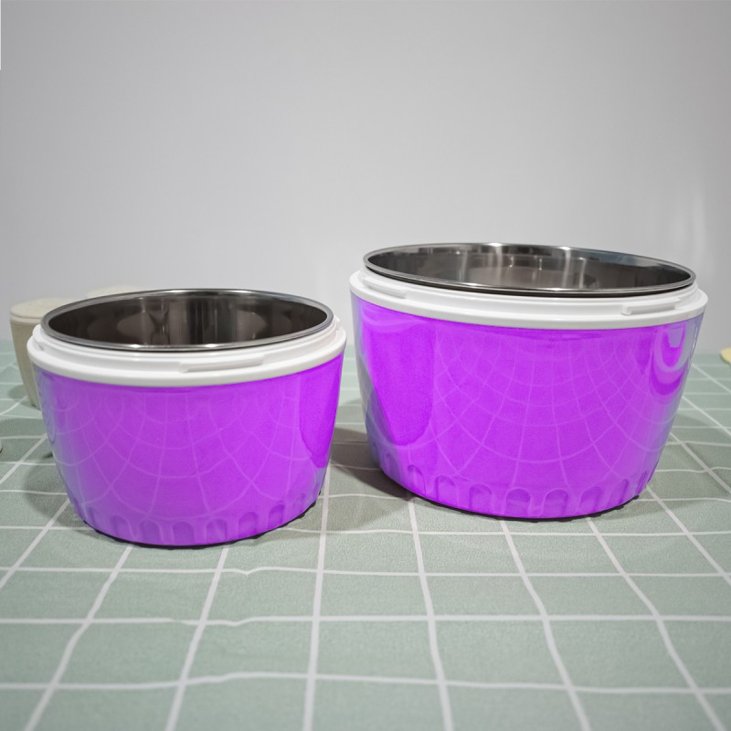 Caserola termica, set 3 piese, interior din inox, Naimeed D4797, Violet Caserola termica, set 3 piese, interior din inox, Naimeed D4797, Violet