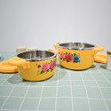 Caserola termica, set 4 piese, cu interior din inox, Naimeed D4798, Portocaliu Caserola termica, set 4 piese, cu interior din inox, Naimeed D4798, Portocaliu