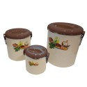 Caserola termica, set 3 piese, cu interior din inox, Naimeed D4806, Maro Caserola termica, set 3 piese, cu interior din inox, Naimeed D4806, Maro