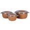 Caserola termica, set 3 piese, cu interior din inox, Naimeed D4809, Maro