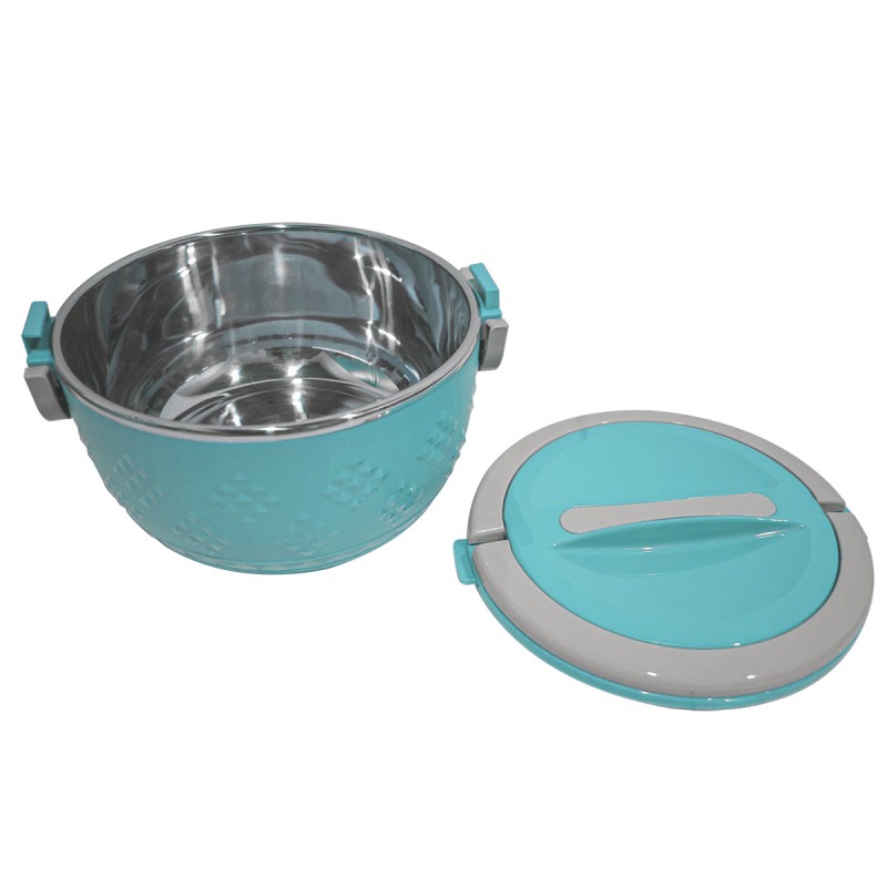 Caserola termica, set 3 piese, cu interior din inox, Naimeed D4809, Albastru Caserola termica, set 3 piese, cu interior din inox, Naimeed D4809, Albastru
