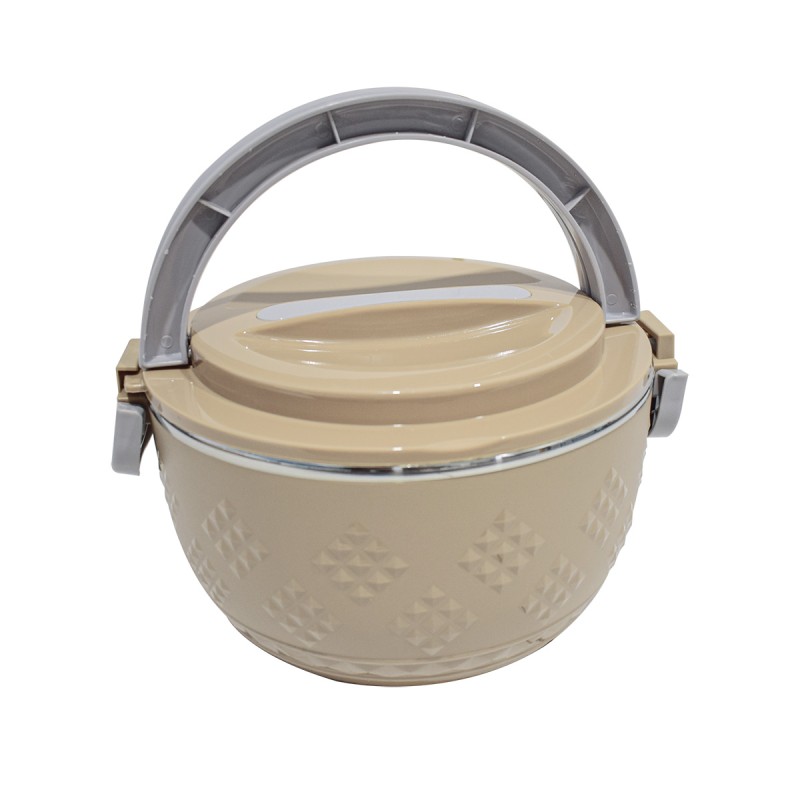 Caserola termica, set 3 piese, cu interior din inox, Naimeed D4809, Crem