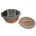 Caserola termica, set 3 piese, cu interior din inox, Naimeed D4809, Maro