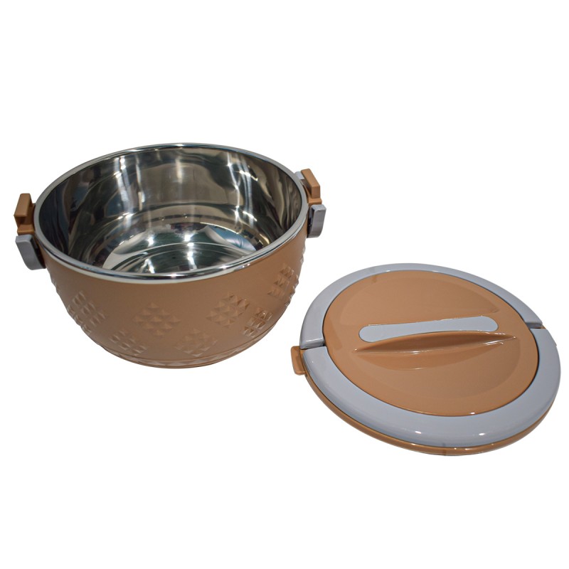 Caserola termica, set 3 piese, cu interior din inox, Naimeed D4809, Maro