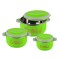 Caserola termica, set 3 piese, cu interior din inox, Naimeed D4810, Verde