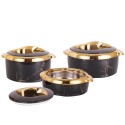 Caserola termica, set 3 piese, cu interior din inox, Naimeed D4813, Negru Caserola termica, set 3 piese, cu interior din inox, Naimeed D4813, Negru