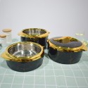 Caserola termica, set 3 piese, cu interior din inox, Naimeed D4813, Negru Caserola termica, set 3 piese, cu interior din inox, Naimeed D4813, Negru