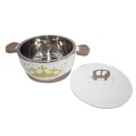 Caserola termica, set 4 piese, cu interior din inox, Naimeed D4815, Crem Caserola termica, set 4 piese, cu interior din inox, Naimeed D4815, Crem