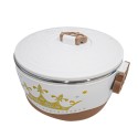 Caserola termica, set 4 piese, cu interior din inox, Naimeed D4815, Crem Caserola termica, set 4 piese, cu interior din inox, Naimeed D4815, Crem