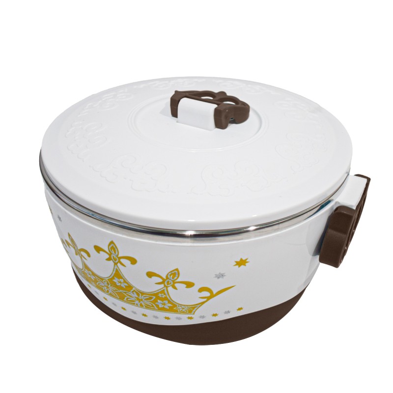 Caserola termica, set 4 piese, cu interior din inox, Naimeed D4815, Maro Caserola termica, set 4 piese, cu interior din inox, Naimeed D4815, Maro