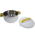 Caserola termica, set 4 piese, cu interior din inox, Naimeed D4817, Alb Caserola termica, set 4 piese, cu interior din inox, Naimeed D4817, Alb