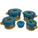 Caserola termica, set 5 piese, cu interior din inox, Naimeed D4818, Albastru Caserola termica, set 5 piese, cu interior din inox, Naimeed D4818, Albastru