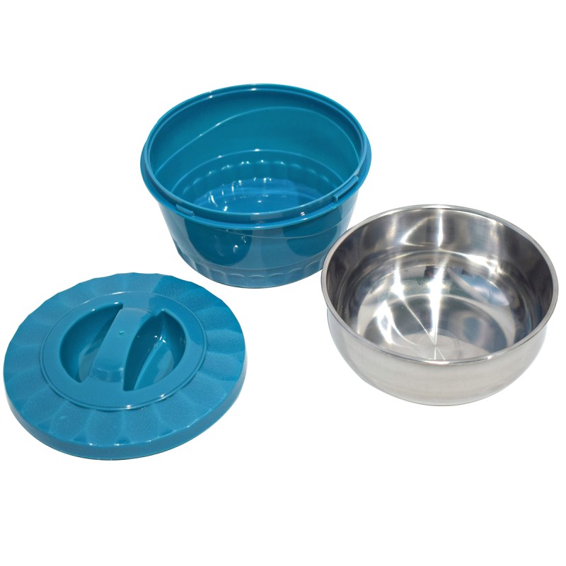 Caserola termica, set 5 piese, cu interior din inox, Naimeed D4818, Albastru Caserola termica, set 5 piese, cu interior din inox, Naimeed D4818, Albastru