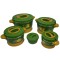 Caserola termica, set 5 piese, cu interior din inox, Naimeed D4818, Verde