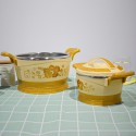 Caserola termica, set 4 piese, cu interior din inox, Naimeed D4819, Crem Caserola termica, set 4 piese, cu interior din inox, Naimeed D4819, Crem