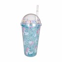 Pahar cu capac si pai, Naimeed D5020, Turcoaz-unicorn