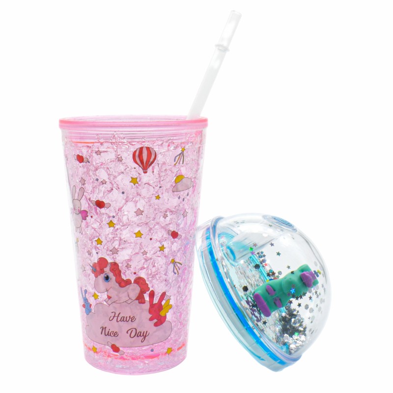 Pahar cu capac, Naimeed D5026, Unicorn-Turcoaz Pahar cu capac, Naimeed D5026, Unicorn-Turcoaz