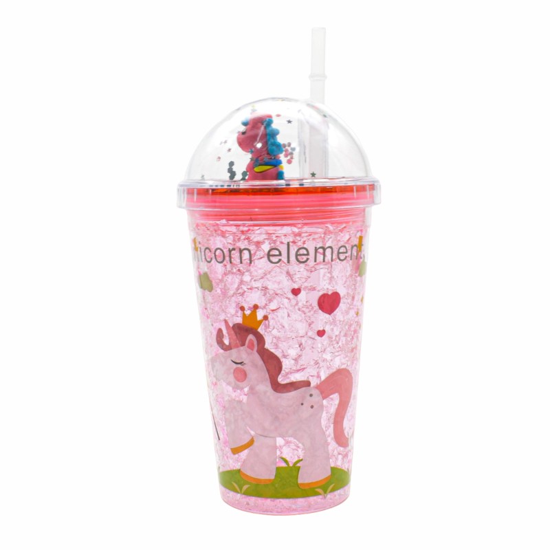 Pahar cu capac, Naimeed D5026, Unicorn-Roz Pahar cu capac, Naimeed D5026, Unicorn-Roz