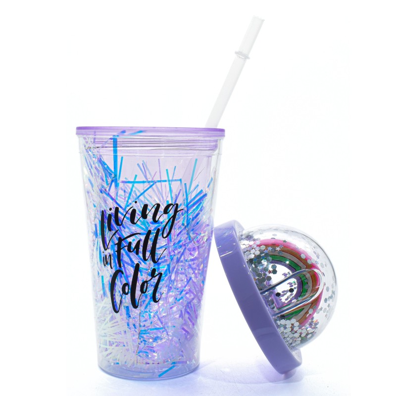 Pahar cu capac, Naimeed D5027, Mov-Paiete