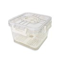 Set 3 caserole, monitorizarea datei, sistem de scurgere, Naimeed D5308, Alb