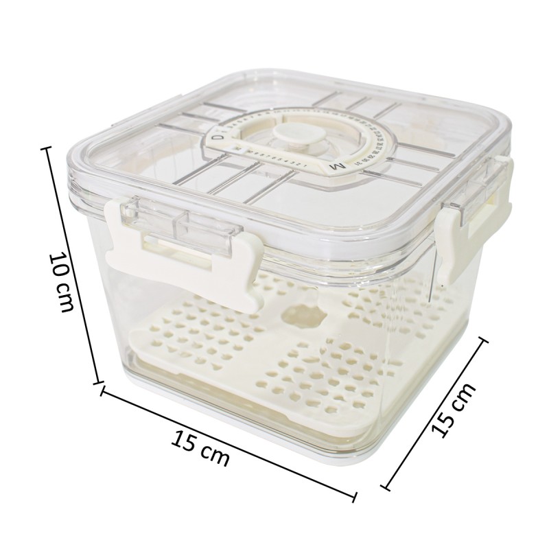 Set 3 caserole, monitorizarea datei, sistem de scurgere, Naimeed D5308, Alb