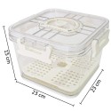 Set 3 caserole, monitorizarea datei, sistem de scurgere, Naimeed D5308, Alb