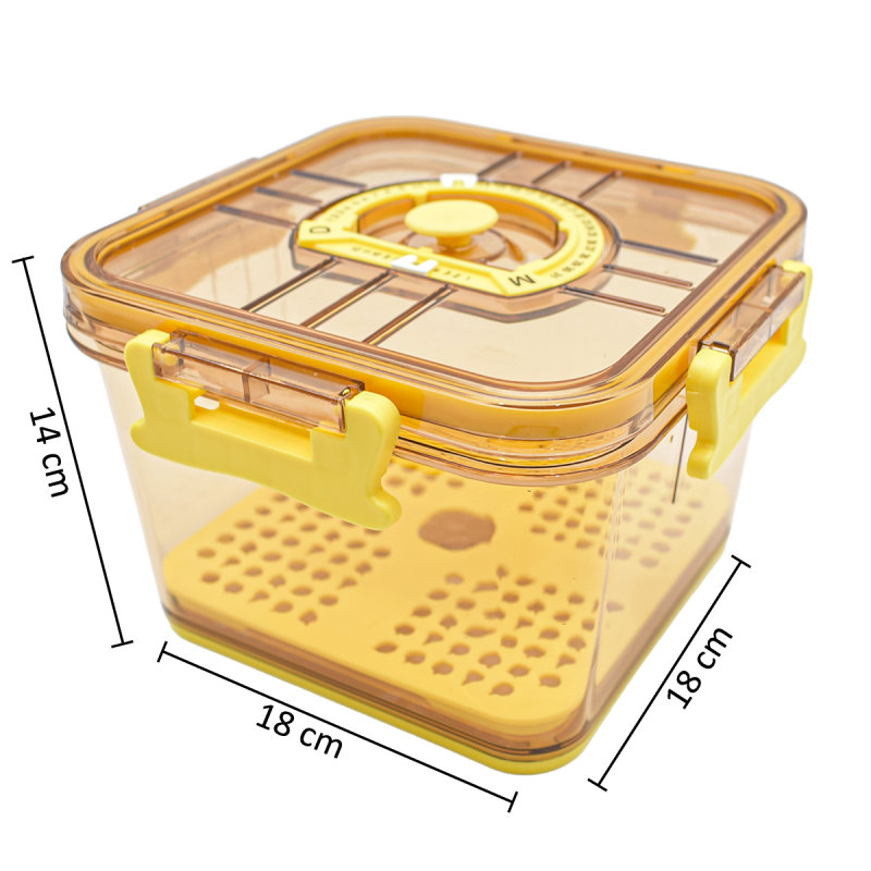 Set 3 caserole, monitorizarea datei, sistem de scurgere, Naimeed D5308, Galben Set 3 caserole, monitorizarea datei, sistem de scurgere, Naimeed D5308, Galben