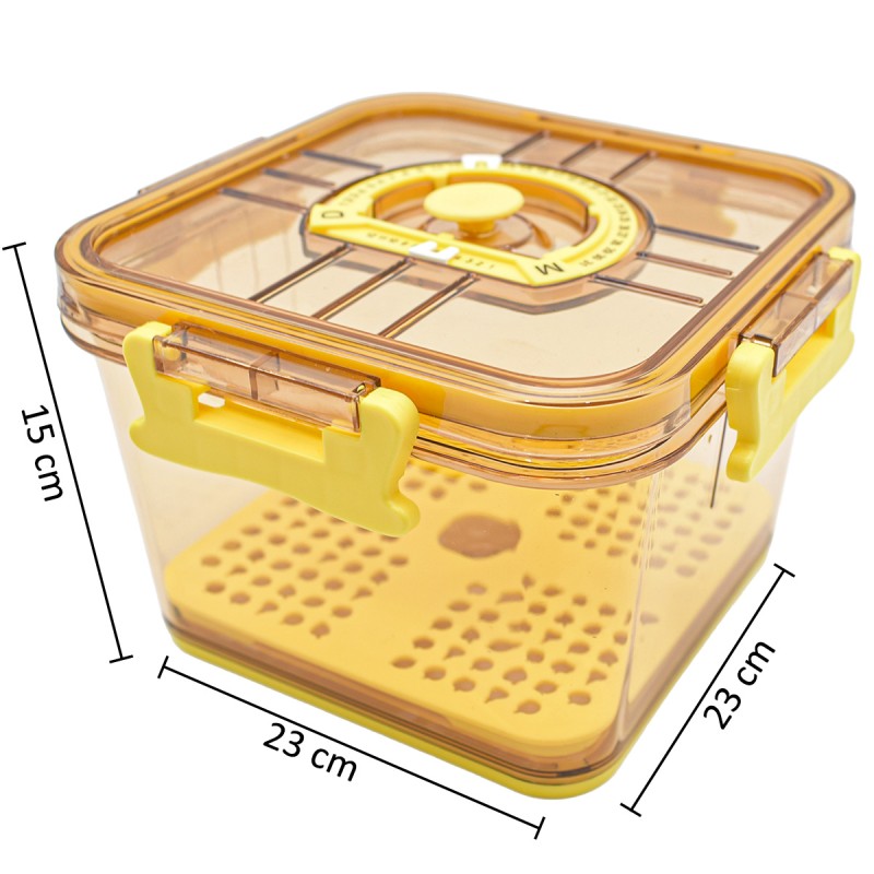 Set 3 caserole, monitorizarea datei, sistem de scurgere, Naimeed D5308, Galben Set 3 caserole, monitorizarea datei, sistem de scurgere, Naimeed D5308, Galben